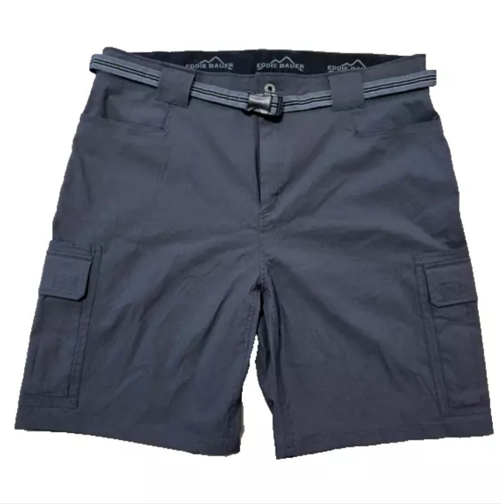 Eddie Bauer Men's Navy Belted Cargo Shorts (Size 32)